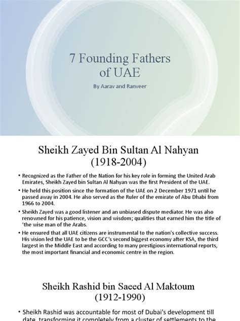 7 Founding Fathers Of Uae Pdf United Arab Emirates Middle East