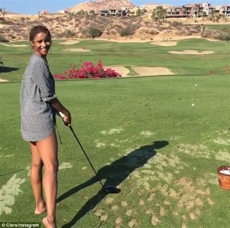 Ciara Dons Thigh Skimming Dress For Some Barefoot Golfing With Russell