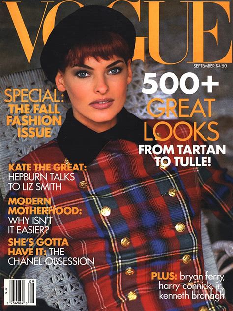 Cover Of Vogue Usa With Linda Evangelista September 1991 Id3669