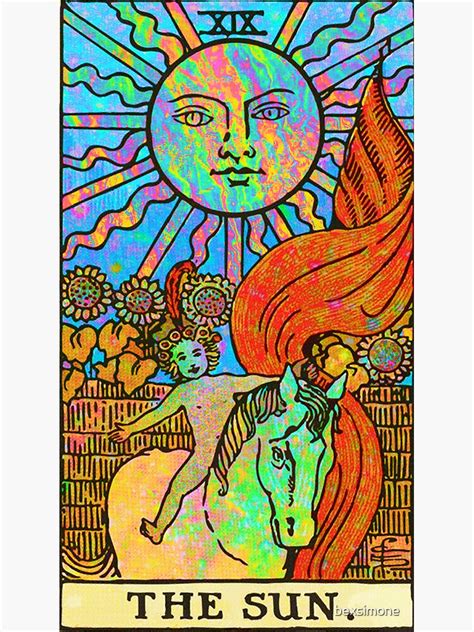 Psychedelic Tarot Rainbow Sun No Border Sticker For Sale By
