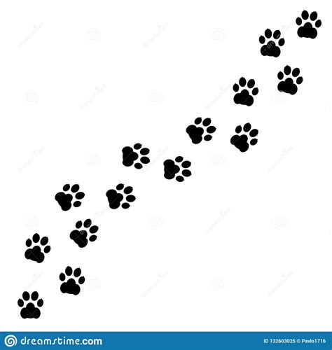 Schwarze Abdrücke Von Hunden Pfotenabdruck Tier Spürt Vektor Auf