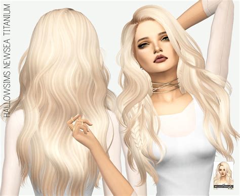Sims Hallowsims Hair Newsea Titanium Hair Recolor Sims Hair Sims Hot