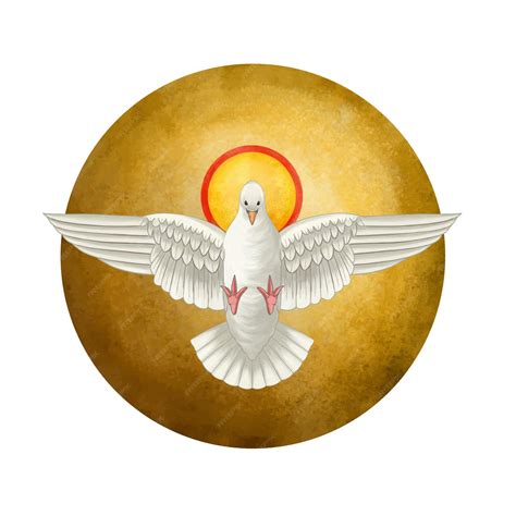 Premium Vector Holy Spirit Symbol A White Dove With Halo Of Light