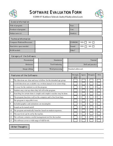Free Software Evaluation Template Excel