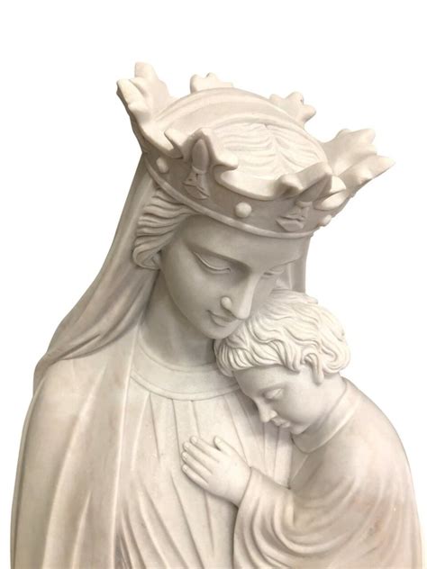 Holding Baby Jesus Marble Outdoor Our Lady Seat Of Wisdom Statue
