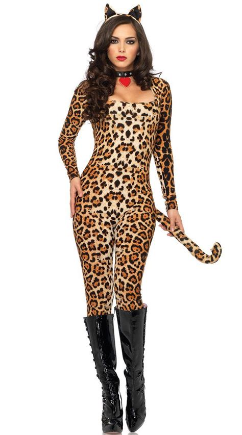 Leg Avenue Womens 3 Pc Cougar Costume With Catsuit Headband Choker Sexiest Costumes