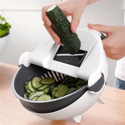 Multifunctional 9 In 1 Vegetable Cutter With Drain Basket