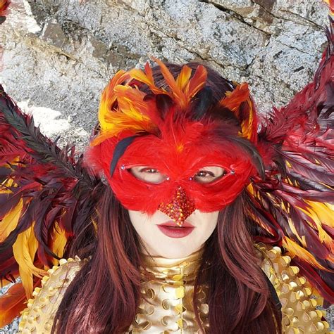 Phoenix Costume Feather Mask Fire Bird Costume Feather Mask Unique