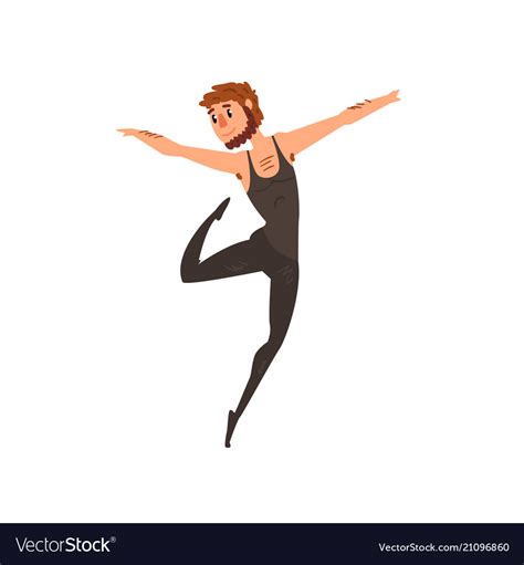Male Ballet Dancer Character Dancing Cartoon Vector Image