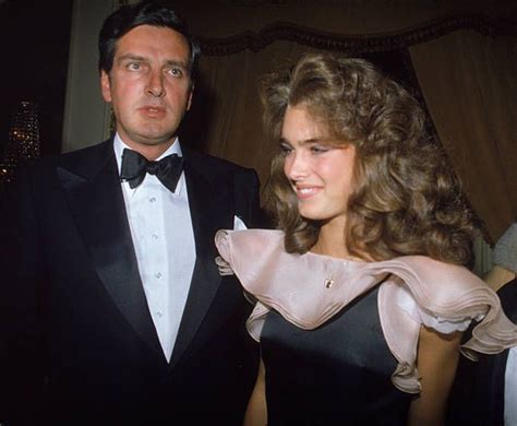 American Model And Actor Brooke Shields Stands Next To Her Father