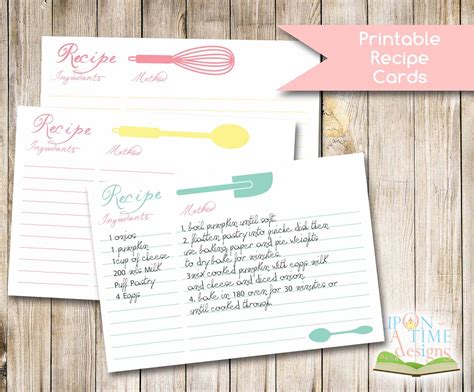 By mandee| organization, printables & cut files. Musings of an Average Mom: Free Recipe Cards