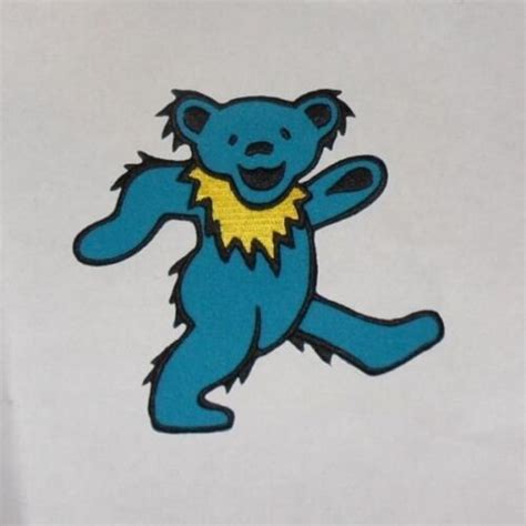 Grateful Dead Dancing Bear Embroidered Iron On Patch Blue Etsy
