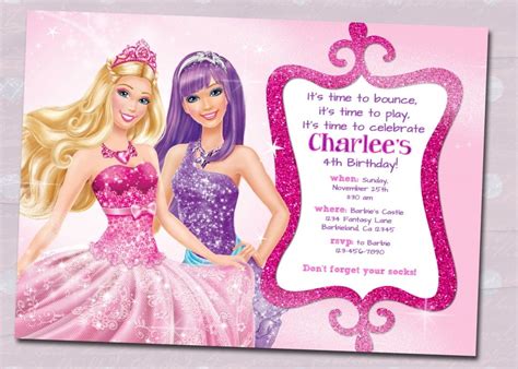 free barbie doll invitation card barbie theme party barbie birthday free printable barbie