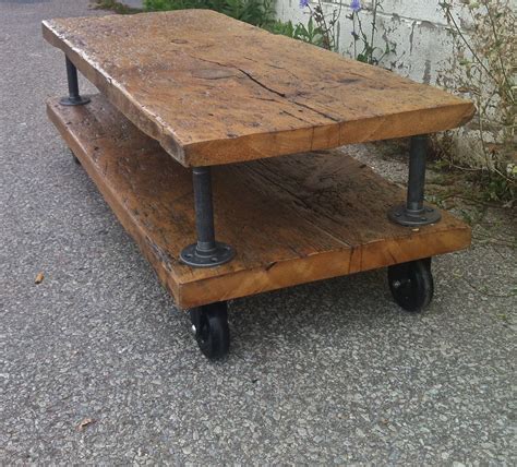 Industrial Coffee Table On Wheels A Must Have Design Piece Coffee