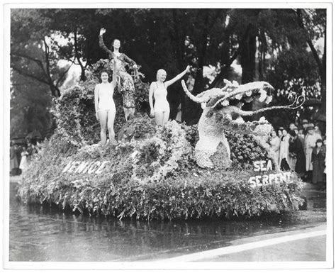 Swimsuit Wearing Girls On Sea Serpent Venice Flower Covered Parade Float~102361 1847069504