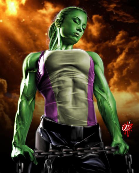 She Hulk 2 Painting By Pete Tapang Fine Art America