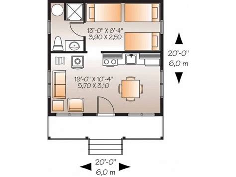 These home designs, also called reverse story or upside down house plans, position the living areas on the highest floor while allocating space for the sleeping areas to the middle or lower floors. Cottage Style House Plan - 1 Beds 1 Baths 400 Sq/Ft Plan #23-2289 | Tiny house plans, Cottage ...