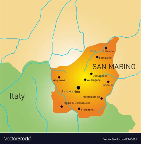 San Marino Map Royalty Free Vector Image Vectorstock
