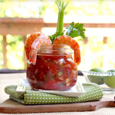 Bloody Mary Gazpacho With Shrimp Tastefood