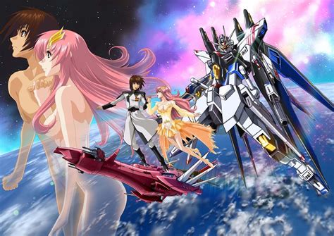 Kira Yamato Lacus Clyne Strike Freedom Gundam Gundam Gundam Seed Gundam Seed Destiny Jpeg