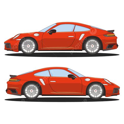 Red Sports Car Vector Design Images Porsche Red Sports Car Vector