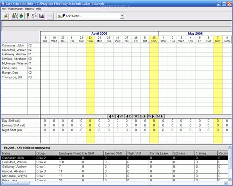 Freeware employee scheduling software | Easy Schedule Maker | Free download software
