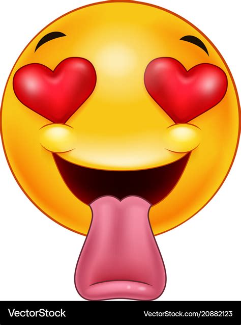 Smiley Emoticon Feeling In Love With Sticking Out Vector Image