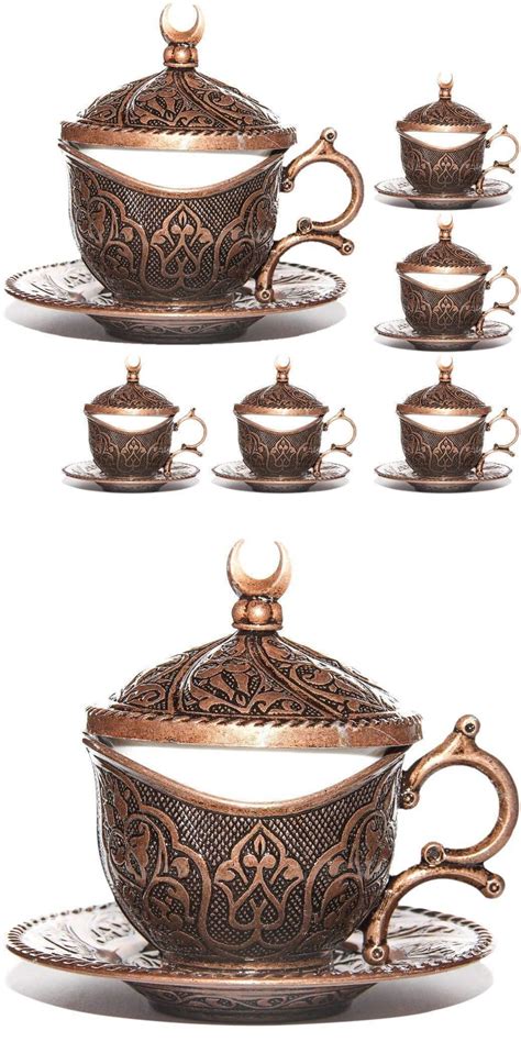 Cups And Saucers 36029 Set Of 6 Ottoman Turkish Greek Arabic Coffee