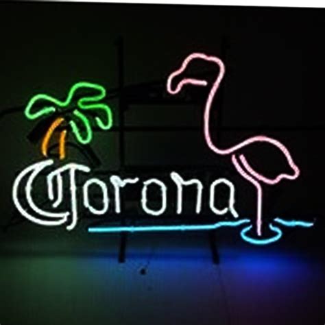 Super Bright New Corona Pink Flamingo Palm Tree Sign Handcrafted Real