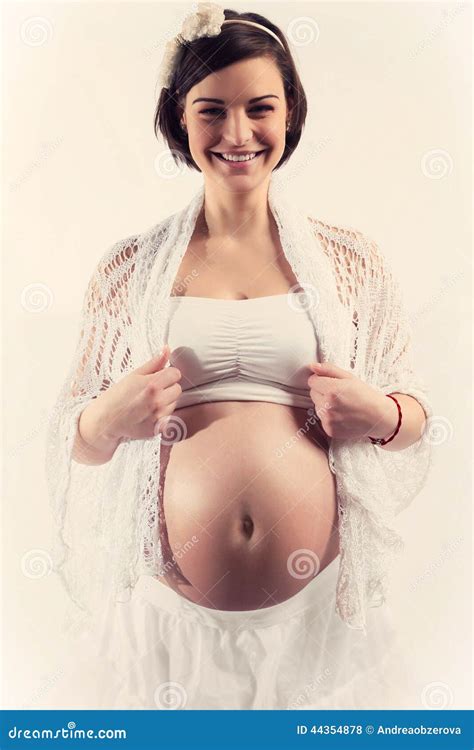 Pregnant Naked Woman Belly Pregnancy Body Beauty Stock Photography Cartoondealer