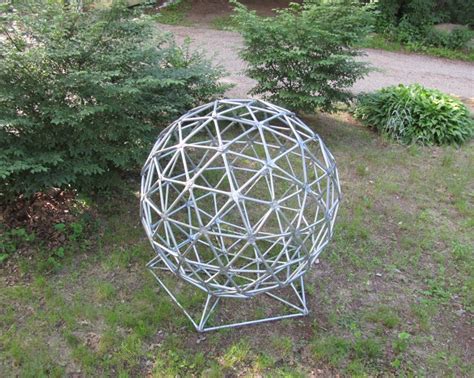 Geodesic Sphere Sculpture Metal Yard Art Over 4 Ft High Etsy