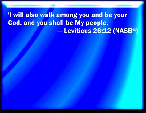 Leviticus 26:12 And I will walk among you, and will be your God, and ...
