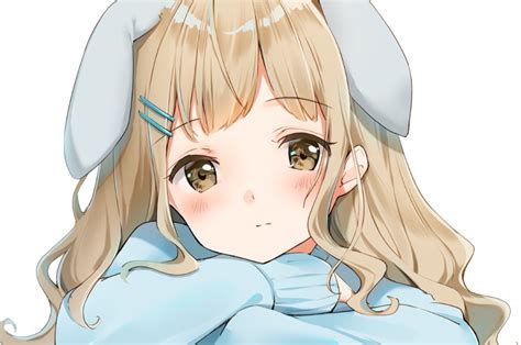 Download 2560x1700 Anime Girl Bunny Ears Blonde Long Hair Sweater