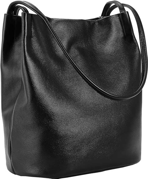 Iswee Genuine Leather Tote Bucket Bags Hobo Shoulder Bags