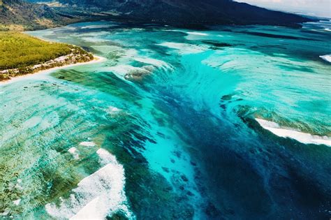 A Breathtaking Underwater Waterfall In Mauritius