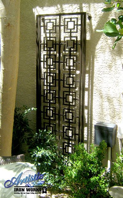 Planter holders can also be installed so you can get a head start and add perennial bursts of color. Wrought Iron Trellises - Modern - Outdoor Products - las vegas - by Artistic Iron Works