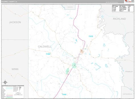 Caldwell County La Wall Map Premium Style By Marketmaps