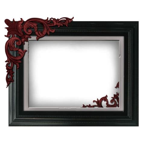 Frame Black Red Ornate Liked On Polyvore Featuring Frames Borders And