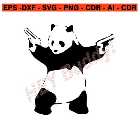 Banksy Panda With Guns High Quality Cuttable Vector Etsy Uk