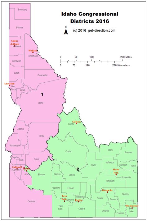 Idaho Congressional Districts Map