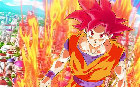 Goku Super Saiyan God Artístico Anime Dragon Ball Goku Dragonball