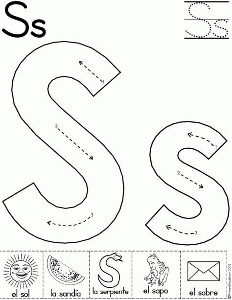 Ficha letra s Letras del abecedario Manualidades con letras Alfabeto para niños