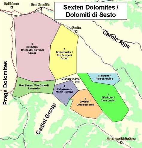 Overview Map Of The Sexten Photos Diagrams And Topos Summitpost