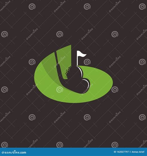 Simple Modern Fun Illustration Green Golf Sport Logo Design Idea Stock
