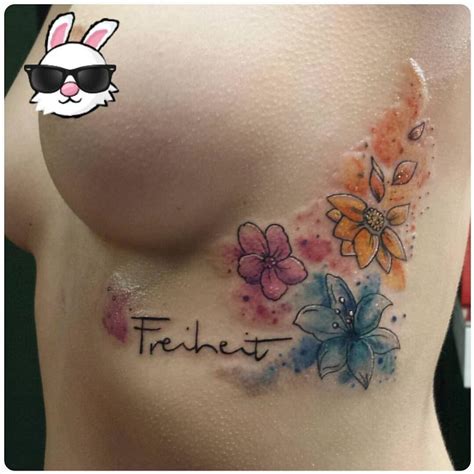 Watercolor Flowers With Lettering By Linn Tattoos