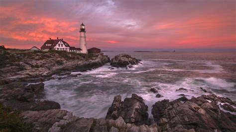 Lighthouse At Sunset 4k Ultra Hd Wallpaper Background Image 3840x2160