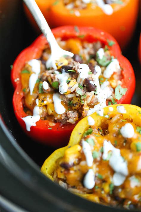 Slow Cooker Stuffed Peppers Damn Delicious