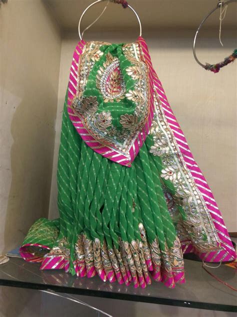 Rajasthani Bandhani Handmade Indian Sareetraditional Indian Etsy Bandhej Saree Gota Patti