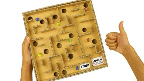 Board Game Marble Labyrinth From Cardboard Diy Marble Maze Game
