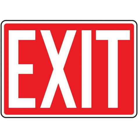 Safety Sign Exit white red 10 X 14 Aluminum from Davis Instruments